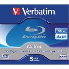 Verbatim BD-R DL 50GB 6 X 5 Pack Jewel Case BD-R 50GB 5pc Verbatim BD-R DL 50GB 6 X 5 Pack Jewel Case BD-R 50GB 5pc
